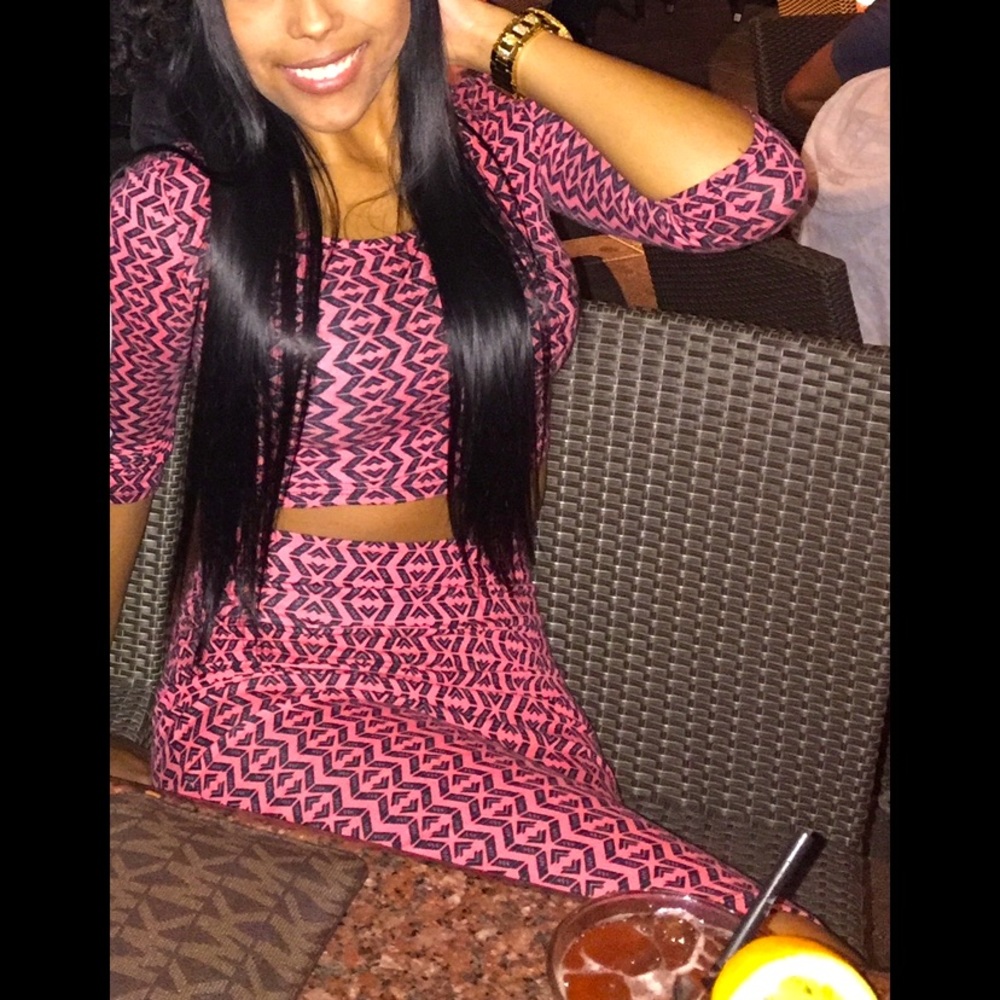 2 piece crop top & skirt set